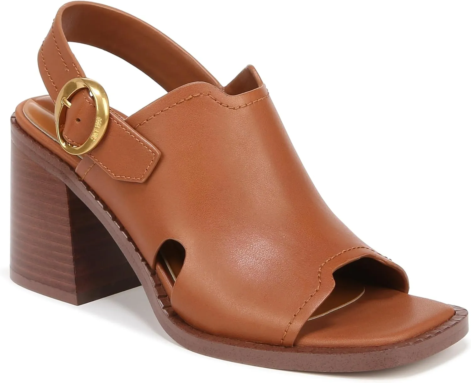 Franco Sarto Women's Amy Slingback Block Heel Peep Toe Sandal Heeled