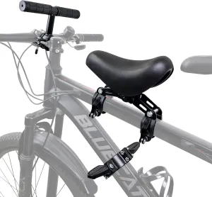 Front Mounted Bicycle Seats for Children, Kid Bike Seat Mountain with Handlebars Foot Pedals for Children 2~5 Years (Black)