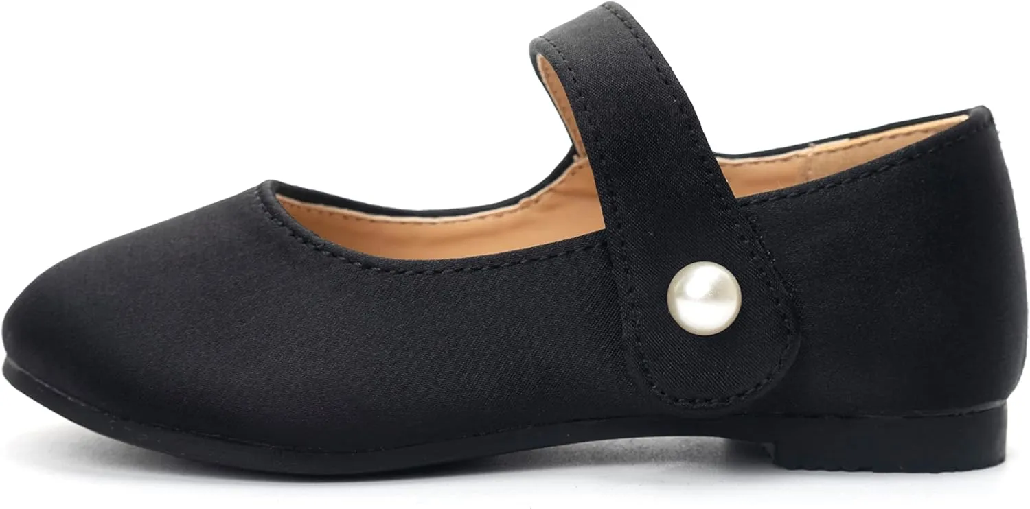 FUNKYMONKEY Toddler/Little Girl Mary Jane Dress Shoes Casual Slip on Ballet Flat