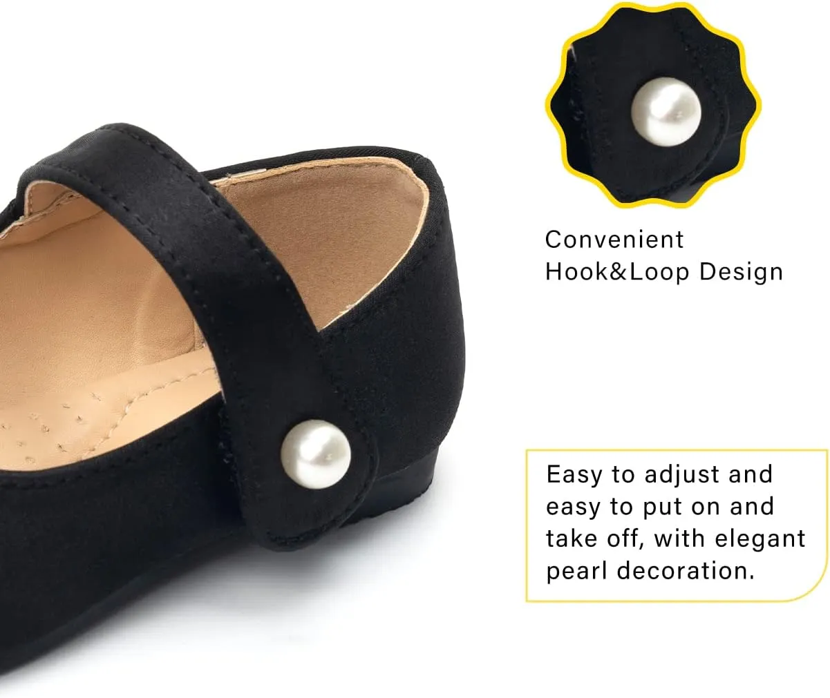 FUNKYMONKEY Toddler/Little Girl Mary Jane Dress Shoes Casual Slip on Ballet Flat