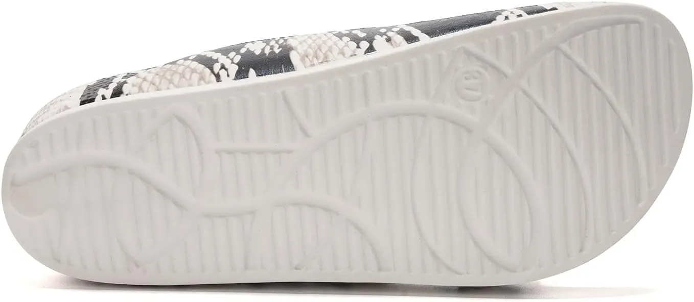 FUNKYMONKEY Women's Comfort Slides Double Buckle Adjustable Plastics Flat Sandals