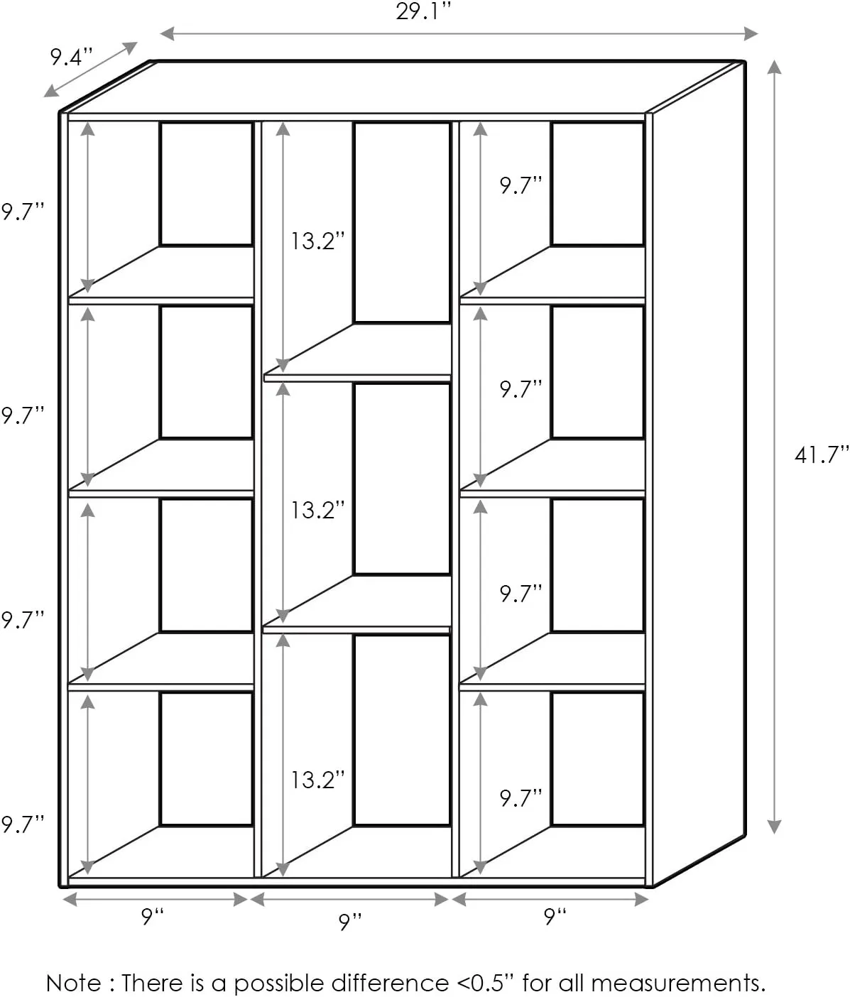 FURINNO 11107WH-GR 7 Reversible, 11-Cube, White Green