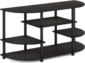 Furinno JAYA Simple Design Corner TV Stand, Espresso/Black