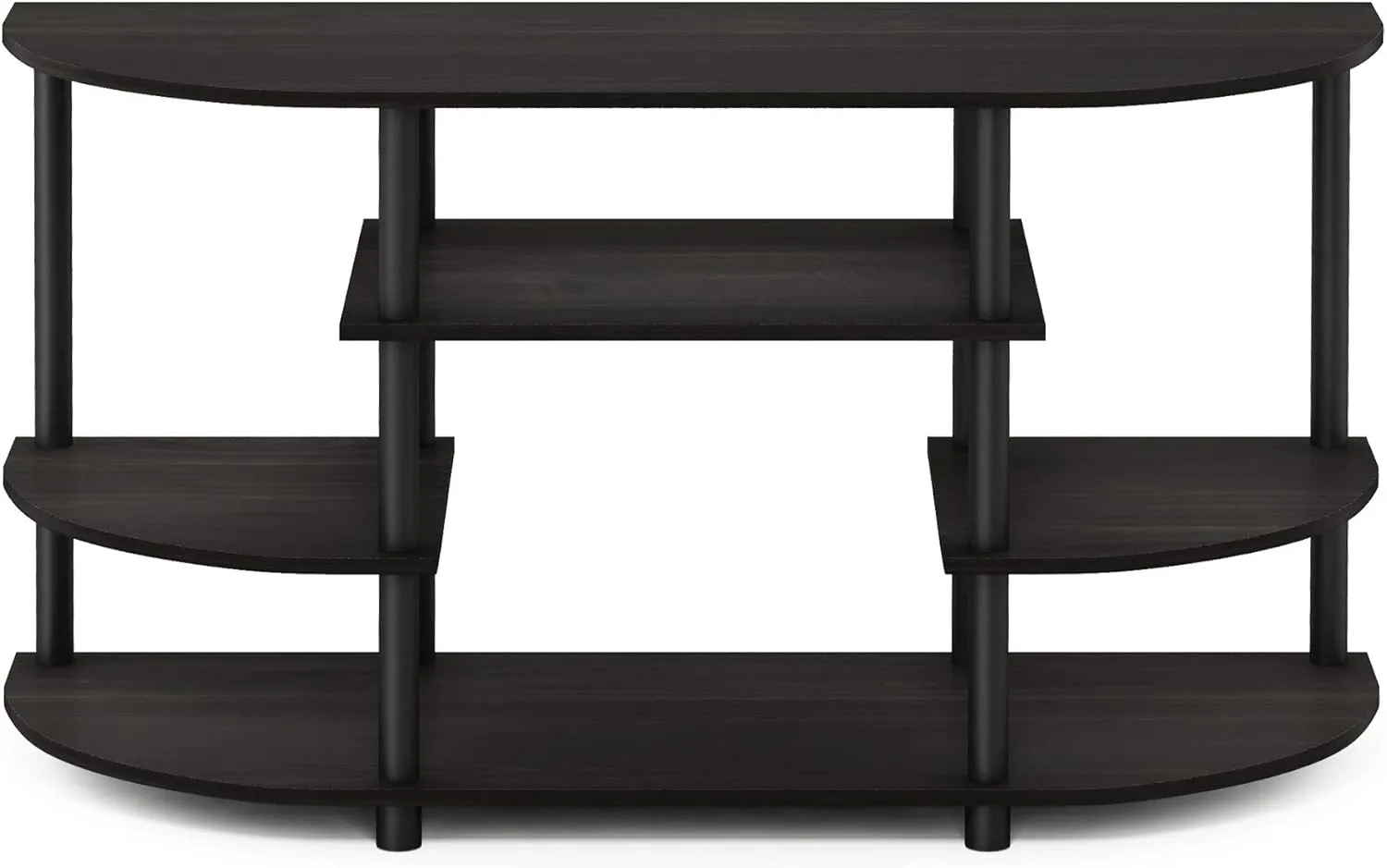 Furinno JAYA Simple Design Corner TV Stand, Espresso/Black