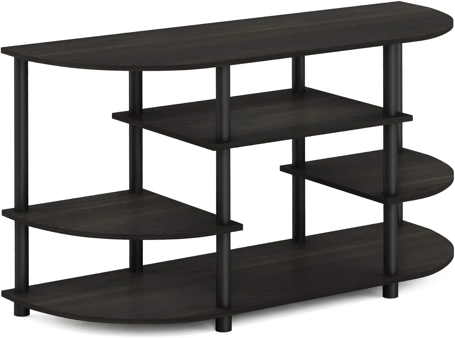Furinno JAYA Simple Design Corner TV Stand, Espresso/Black