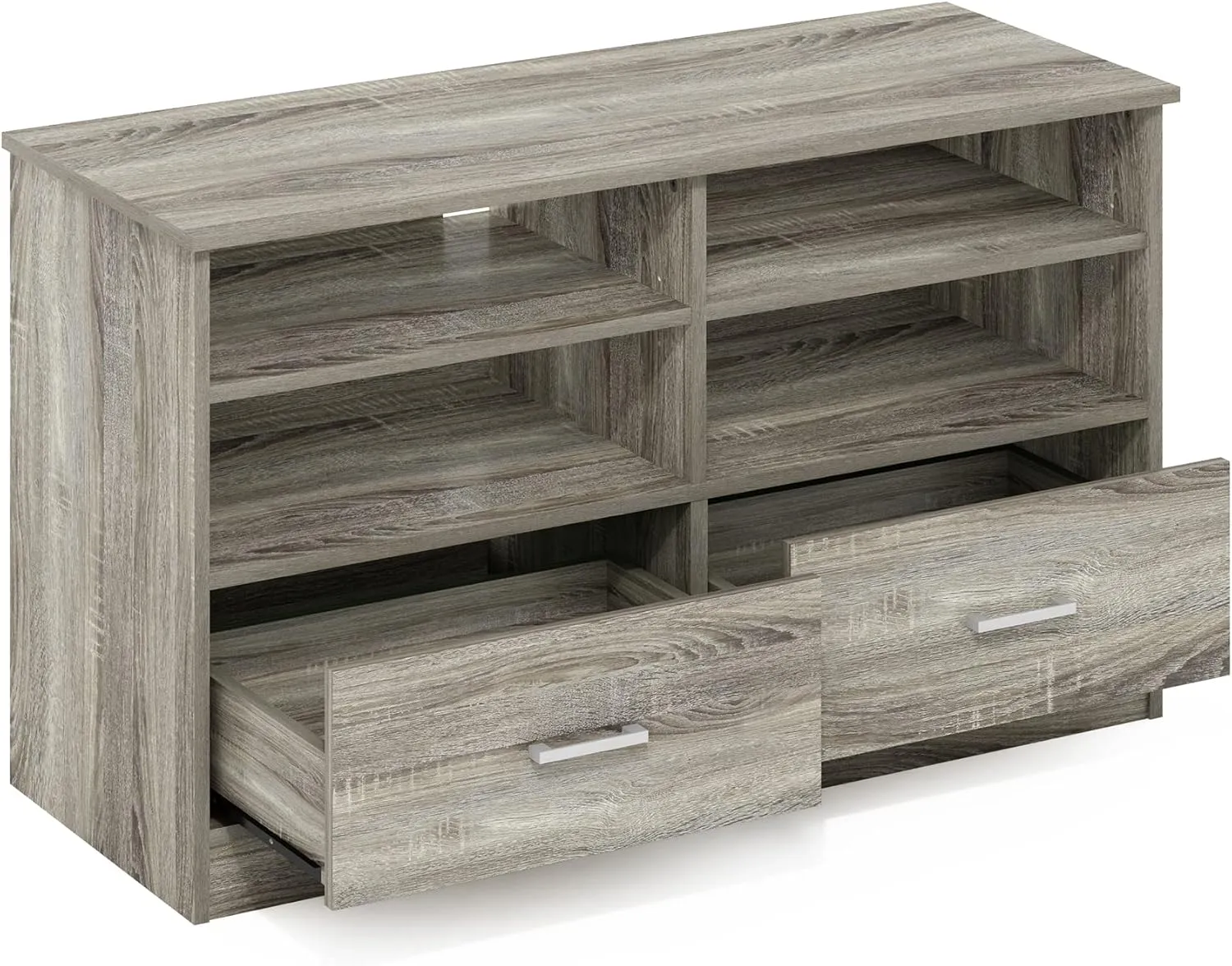 Furinno Jensen TV Stand with Drawer, French Oak, Large