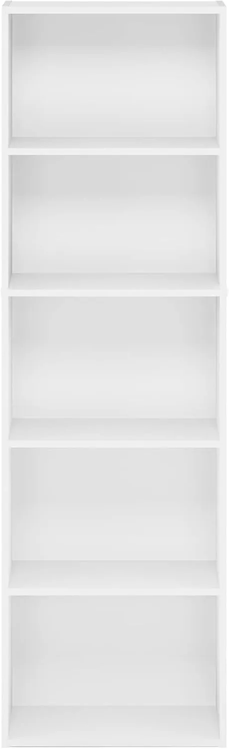 Furinno Luder Bookcase / Book / Storage , 5-Tier, White