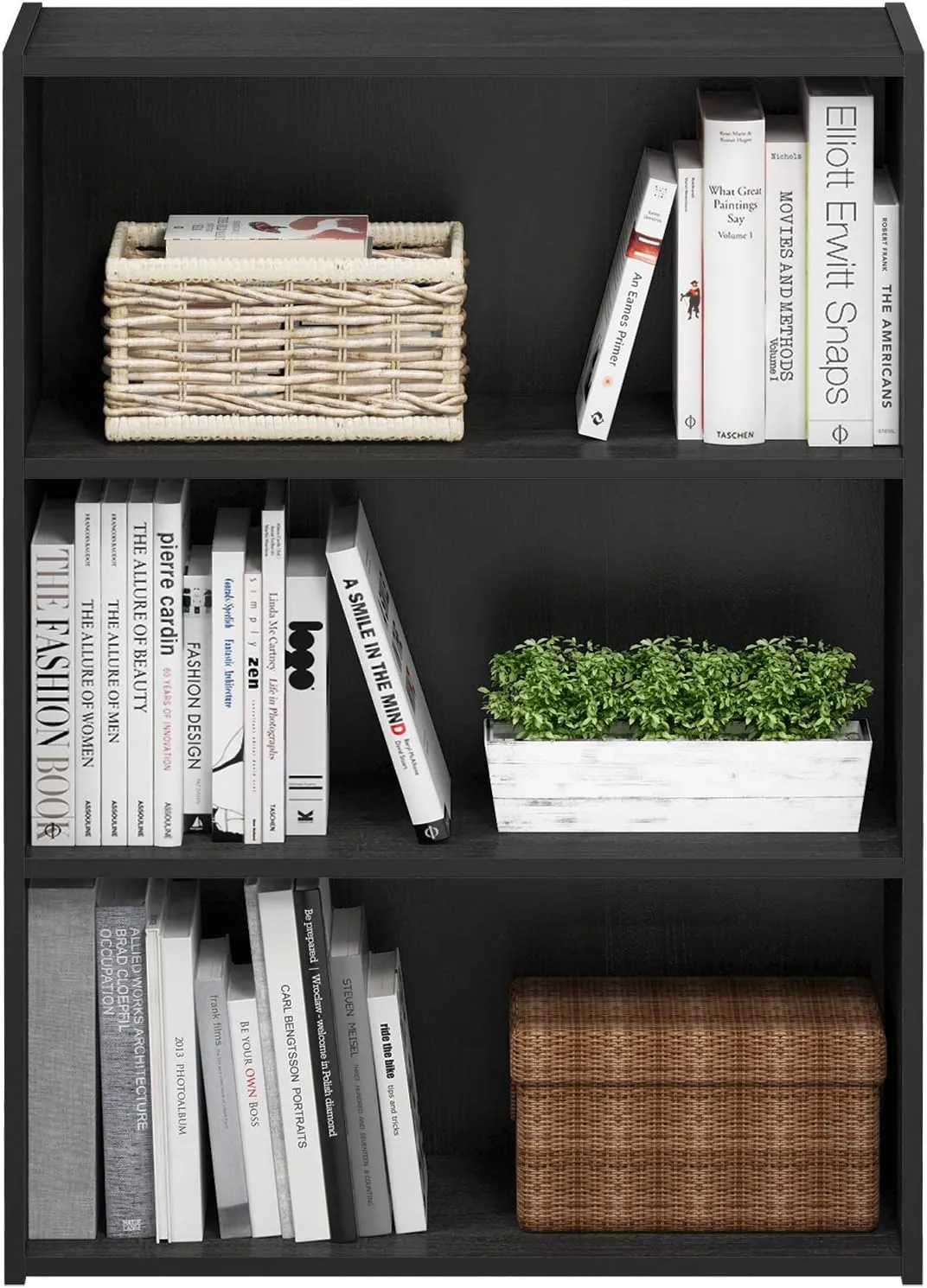 Furinno Pasir 3-Tier Open Shelf Bookcase, Americano
