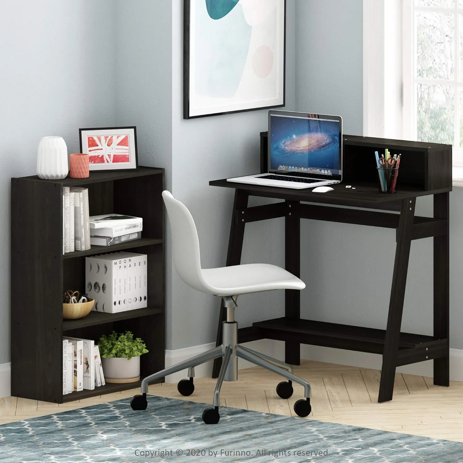 Furinno Pasir 3-Tier Open Shelf Bookcase, Espresso