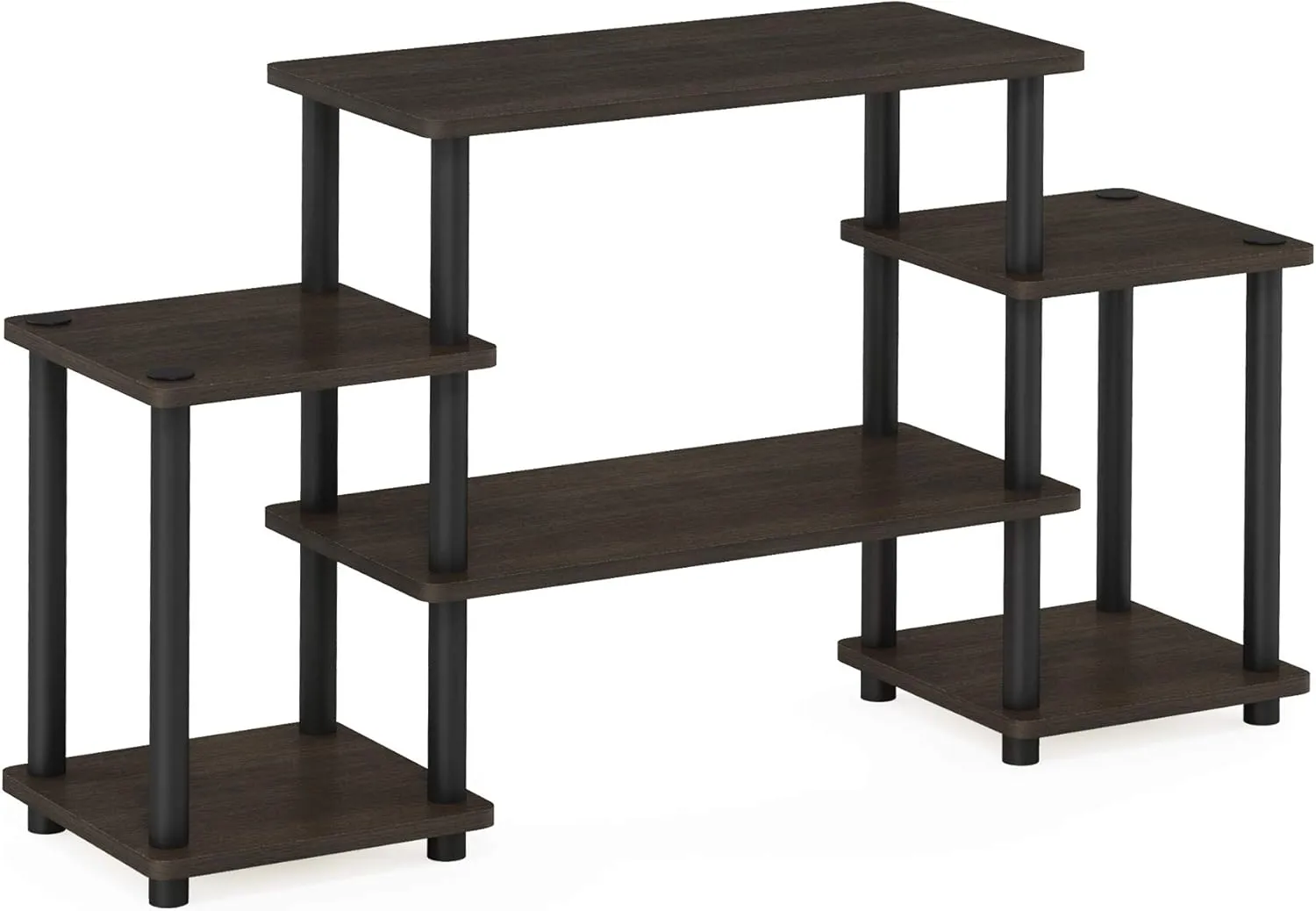 Furinno Turn-N-Tube No Tools Entertainment TV Stands, Dark Brown/Black