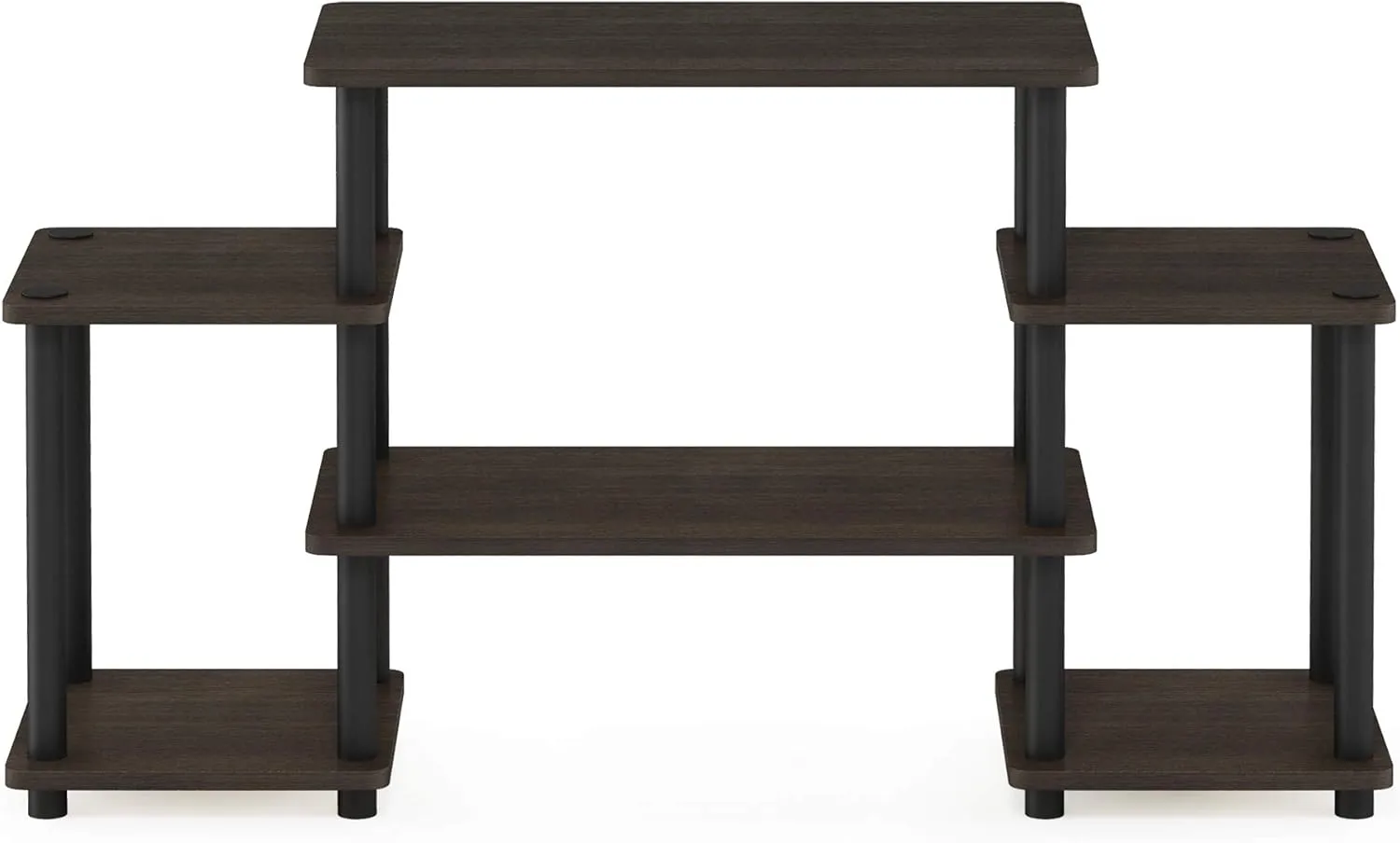 Furinno Turn-N-Tube No Tools Entertainment TV Stands, Dark Brown/Black
