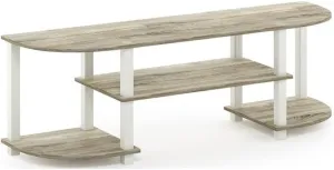 Furinno Turn-S-Tube Wide TV Entertainment Center, Sonoma Oak/White, 47. 25x13. 4x15. 9