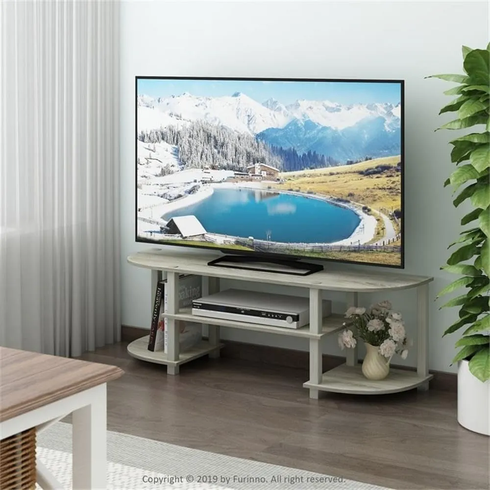 Furinno Turn-S-Tube Wide TV Entertainment Center, Sonoma Oak/White, 47. 25x13. 4x15. 9
