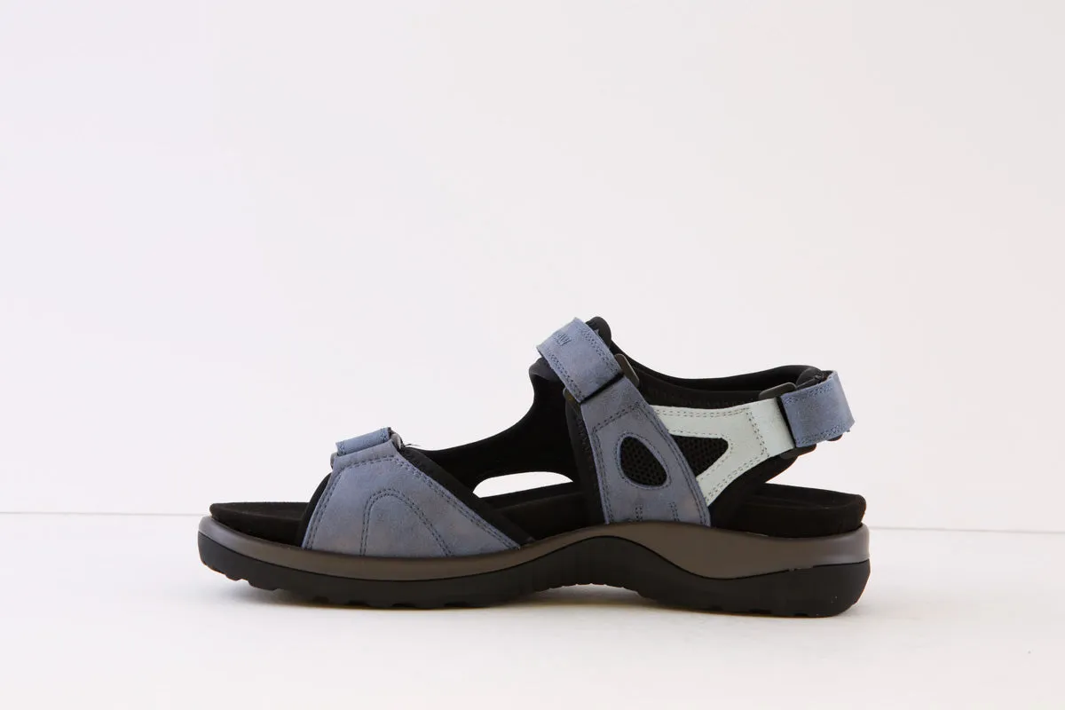 G COMFORT - 9051-1J FLAT COMFORT VELCRO WALKING SANDAL - BLUE COMBI