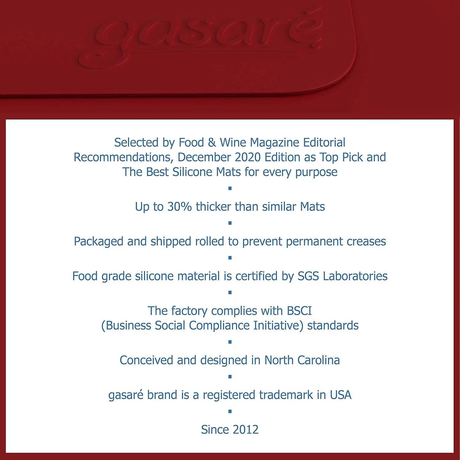 GASARÉ, Set of 2, Extra Large, Thick, Silicone Mats for Kitchen Counter, Heat Resistant Mats, Countertop Protector, Non-Slip, Easy to Clean, 25 x 17 Inches x 1.4mm, Red