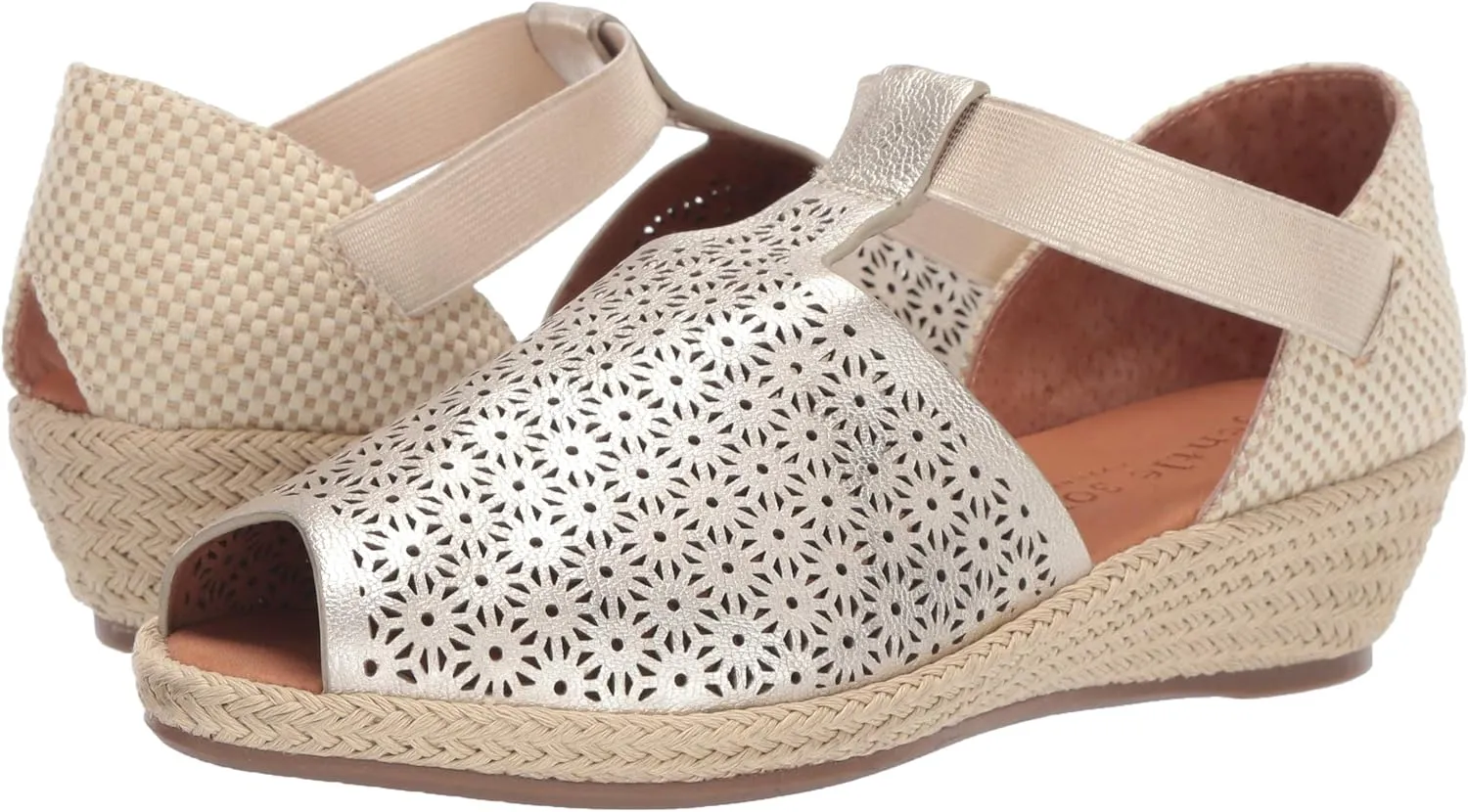 Gentle Souls by Kenneth Cole Women's Luci T-Strap 3 Espadrille Wedge Sandal