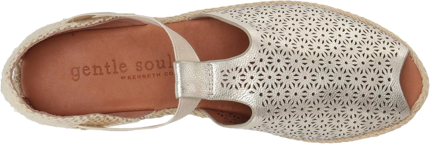 Gentle Souls by Kenneth Cole Women's Luci T-Strap 3 Espadrille Wedge Sandal
