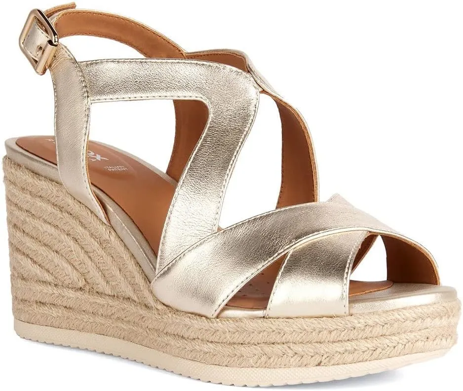 Geox Women's D Ponza Espadrille Wedge Sandal