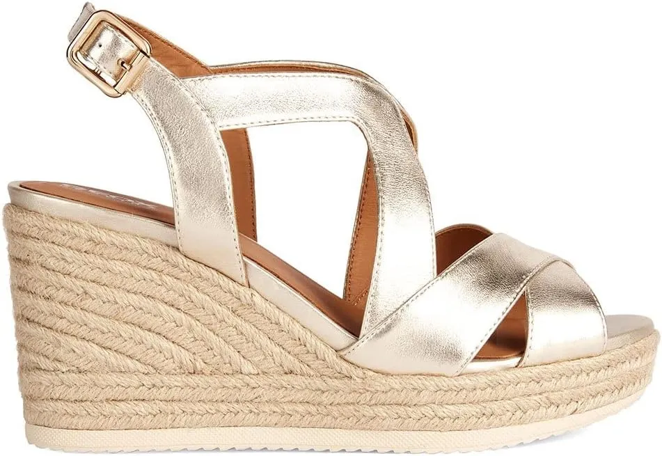 Geox Women's D Ponza Espadrille Wedge Sandal