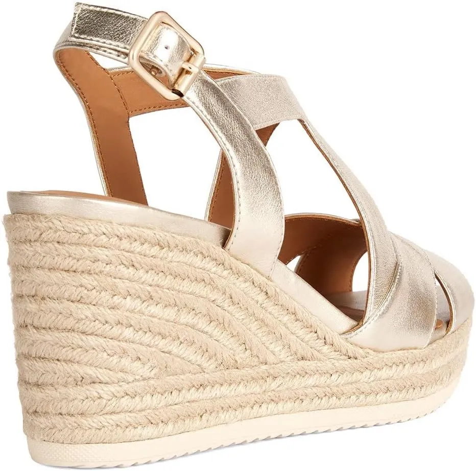 Geox Women's D Ponza Espadrille Wedge Sandal