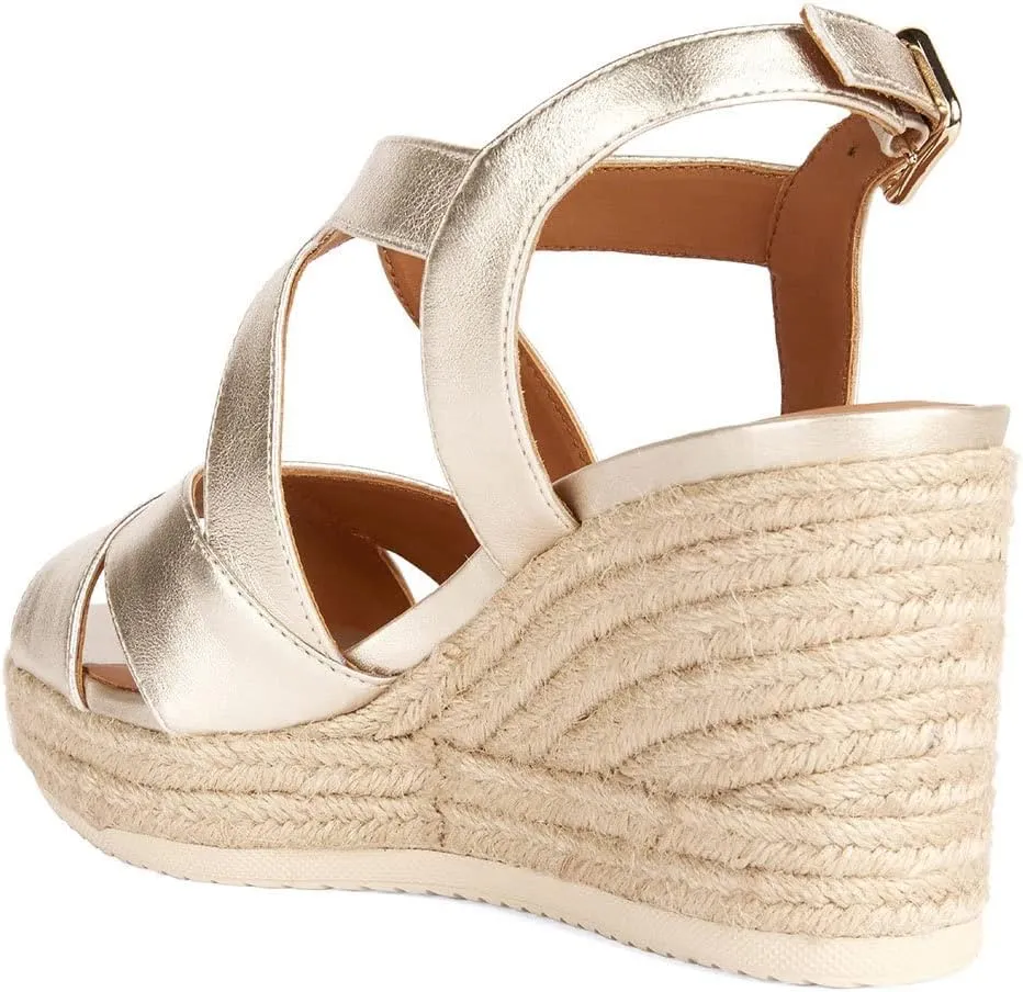 Geox Women's D Ponza Espadrille Wedge Sandal
