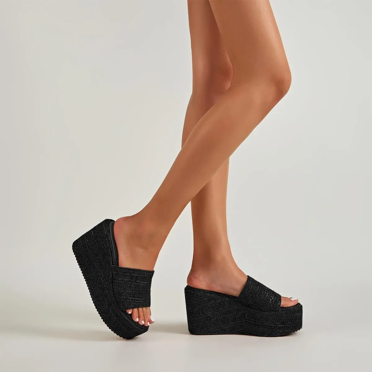 getmorebeauty Women's Espadrille Wedge Sandals Bohemia Beach Sandals Braid Slippers Open Toe Slip On Summer Platform Sandals