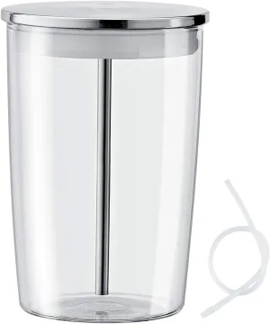 Glass Milk Container Compatible for Jura Automatic Coffee Machines，Clear Ju ra Milk Container with Milk Tube, Coffee Machine Accessories, 16.9oz