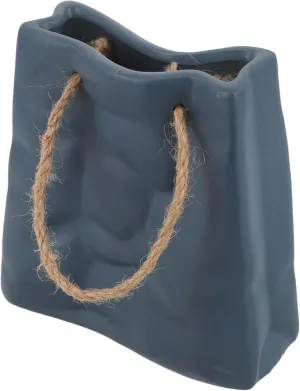 GLEAVI Ceramic Handbag Vase Tall Flower Arranging Vase Blue White Design Home Decor