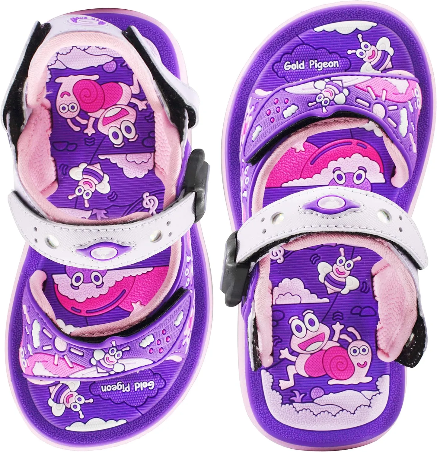 Gold Pigeon Shoes KIDS Easy Snap Lock Outdoor/Water Sandals & Slides. Adjustable Straps