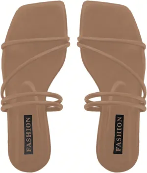 GORGLITTER Women's Strappy Sandals Criss Cross Strap Flat Sandals Open Toe Slides Shoes