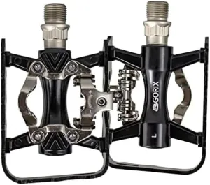 GORIX Bike Pedals Pedal One Side Flat Binding Pedal Cleat Set MTB Road Mountain Bicycle (GX-PMS106)