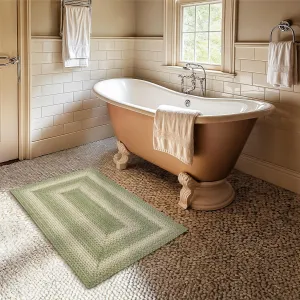 Grassland Green Small Braided Rugs, 2x3' Rectangle - Handmade with Jute, Warm Country Rustic Decor, Perfect for Bathrooms and Entryways - Durable and Easy to Clean