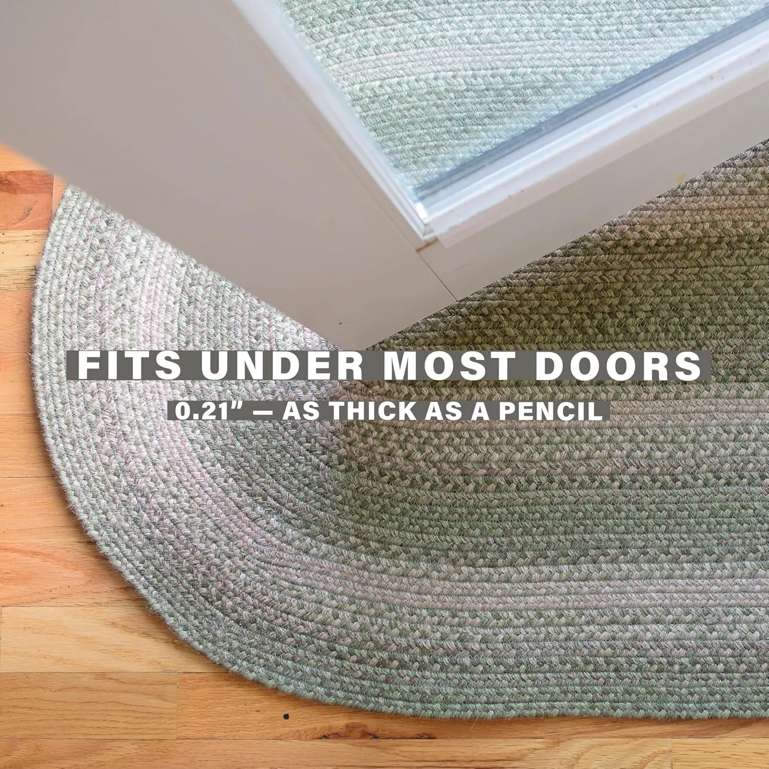 Grassland Green Small Braided Rugs, 2x3' Rectangle - Handmade with Jute, Warm Country Rustic Decor, Perfect for Bathrooms and Entryways - Durable and Easy to Clean