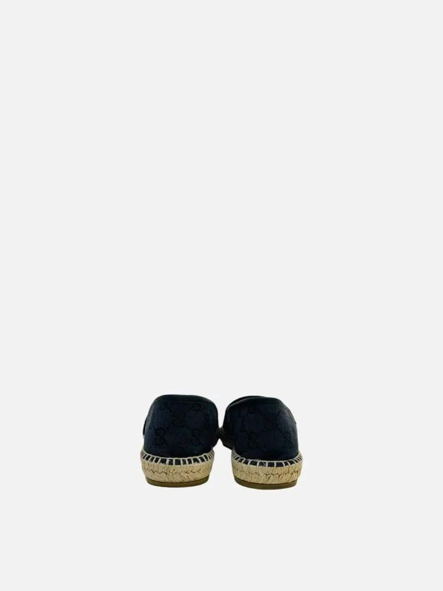 GUCCI Espadrille Black GG Flats 36.5