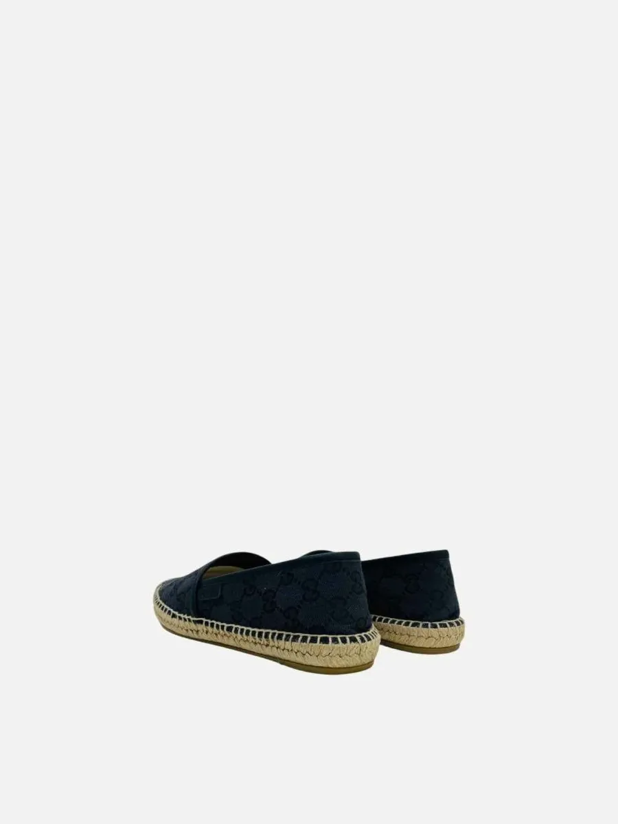 GUCCI Espadrille Black GG Flats 36.5