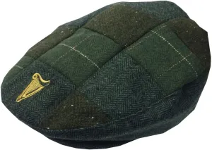 Guinness Traditional Style Tweed Patch Flat Cap With Harp Design