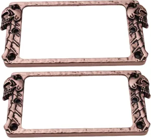Guyker Metal Flat Humbucker Cover, Pickup Mounting Ring Set - Bridge Neck Pickups Frame Replacement Part for Electric Guitar or Precision Bass(2PCS, PR007 Antique Bronze)