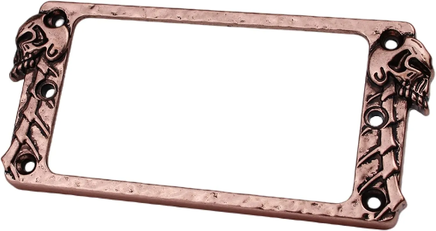Guyker Metal Flat Humbucker Cover, Pickup Mounting Ring Set - Bridge Neck Pickups Frame Replacement Part for Electric Guitar or Precision Bass(2PCS, PR007 Antique Bronze)