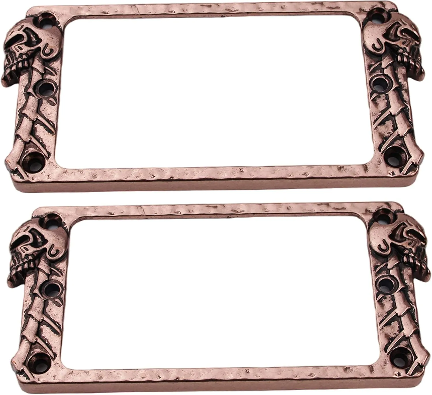 Guyker Metal Flat Humbucker Cover, Pickup Mounting Ring Set - Bridge Neck Pickups Frame Replacement Part for Electric Guitar or Precision Bass(2PCS, PR007 Antique Bronze)
