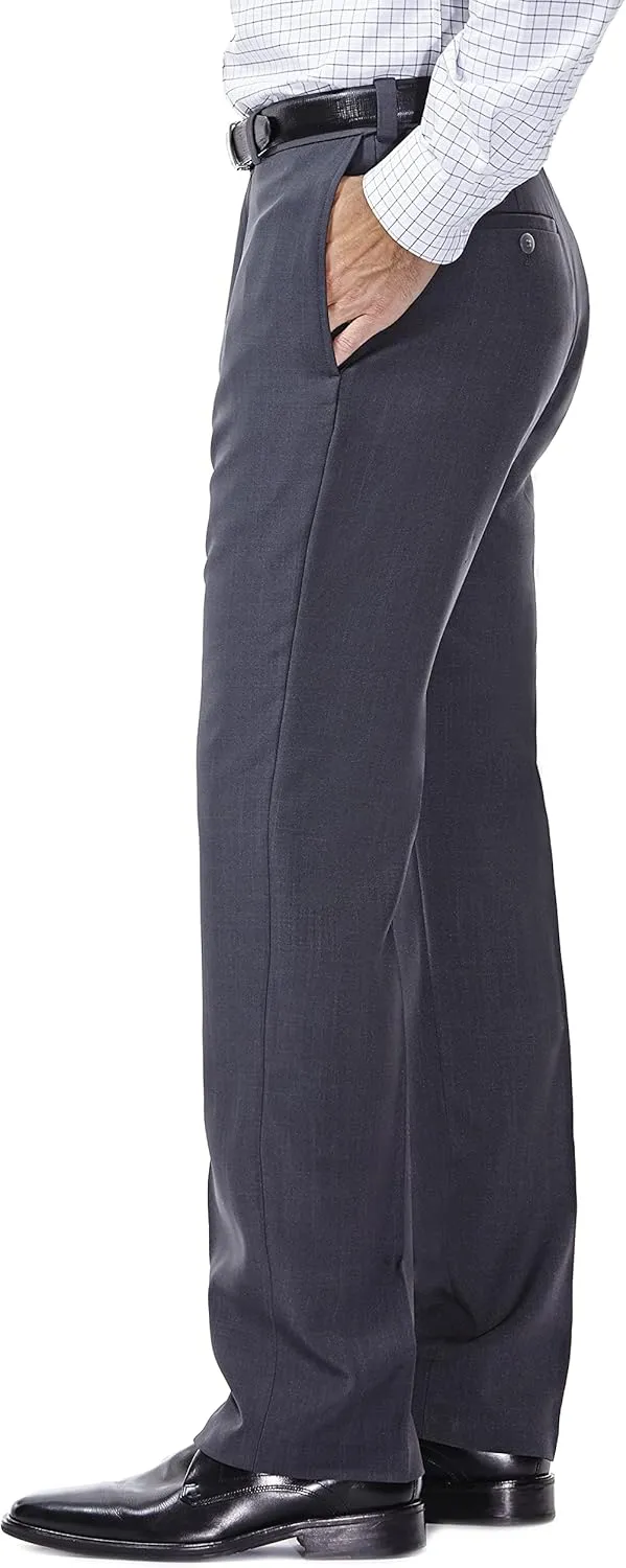 Haggar Men's E Clo Repreve Stria Classic Fit Flat Front Dress Pant