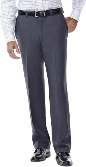 Haggar Men's E Clo Repreve Stria Classic Fit Flat Front Dress Pant