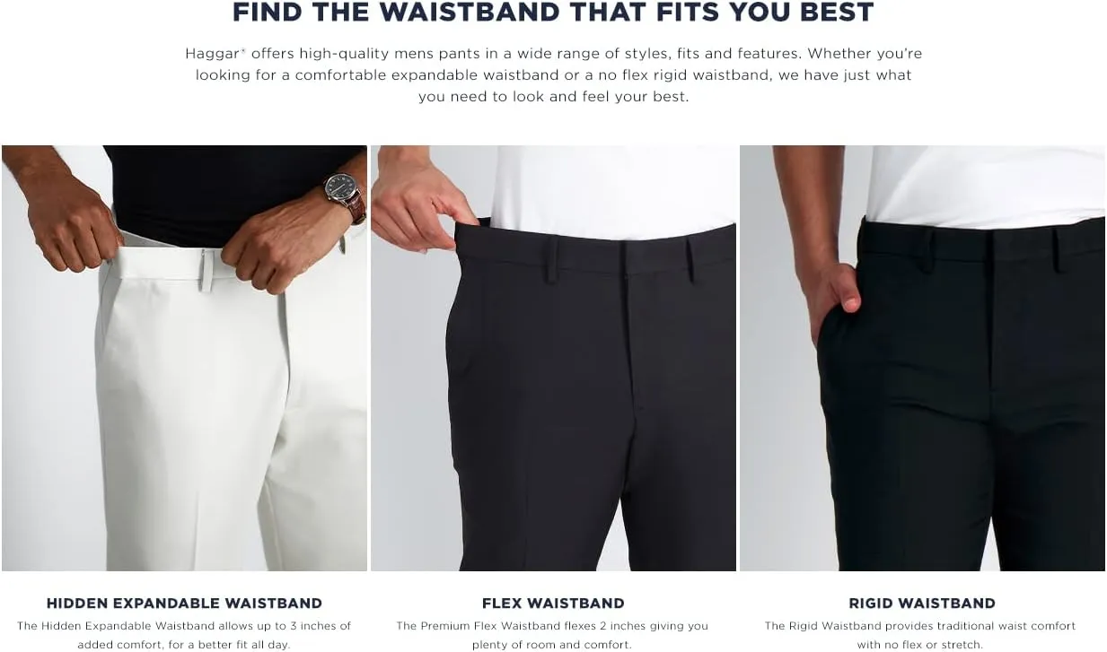 Haggar Men's E Clo Repreve Stria Classic Fit Flat Front Dress Pant