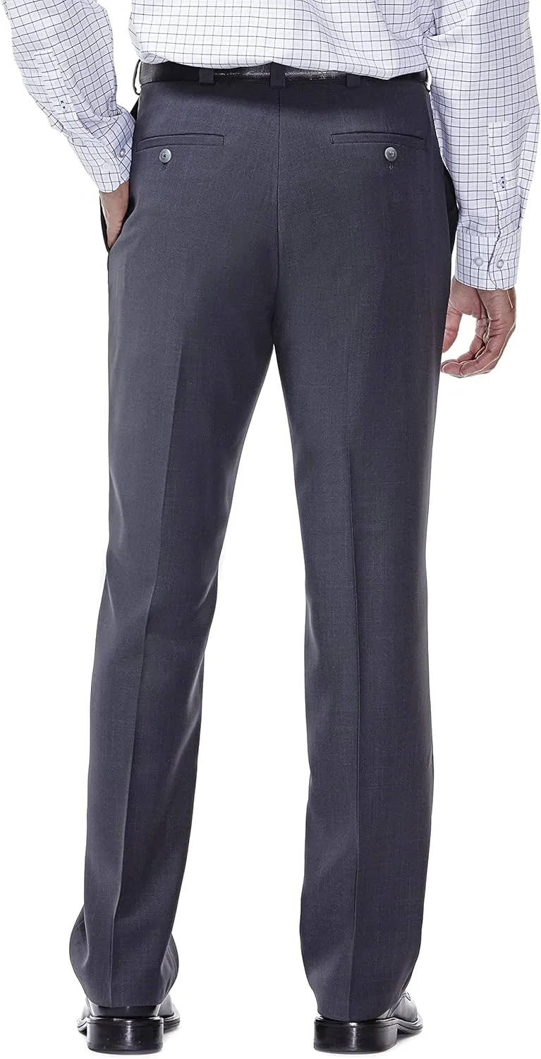 Haggar Men's E Clo Repreve Stria Classic Fit Flat Front Dress Pant