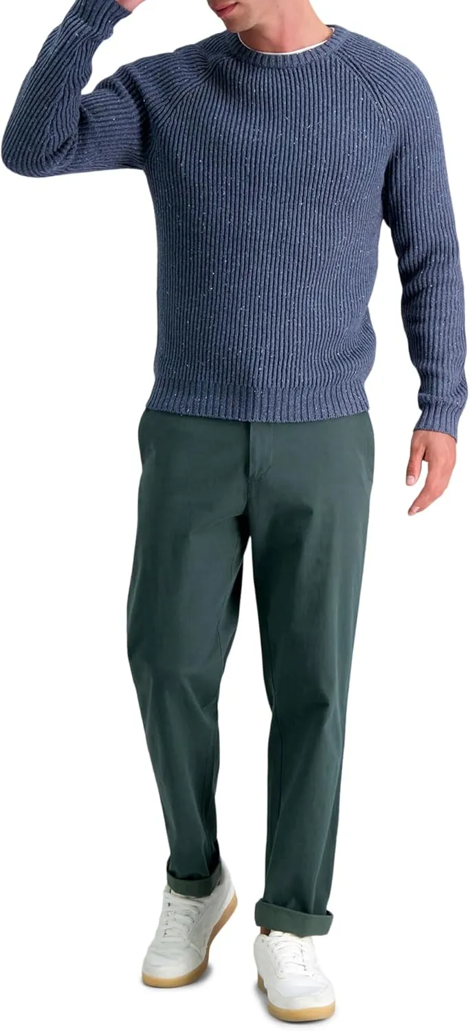 Haggar Mens Long Sleeve Raglan Crewneck Sweater