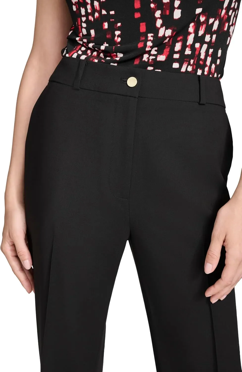 Halston Women's Flare Leg Woven Suiting Pant