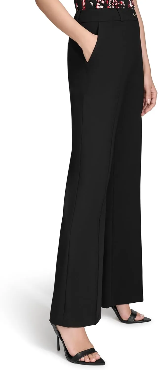 Halston Women's Flare Leg Woven Suiting Pant