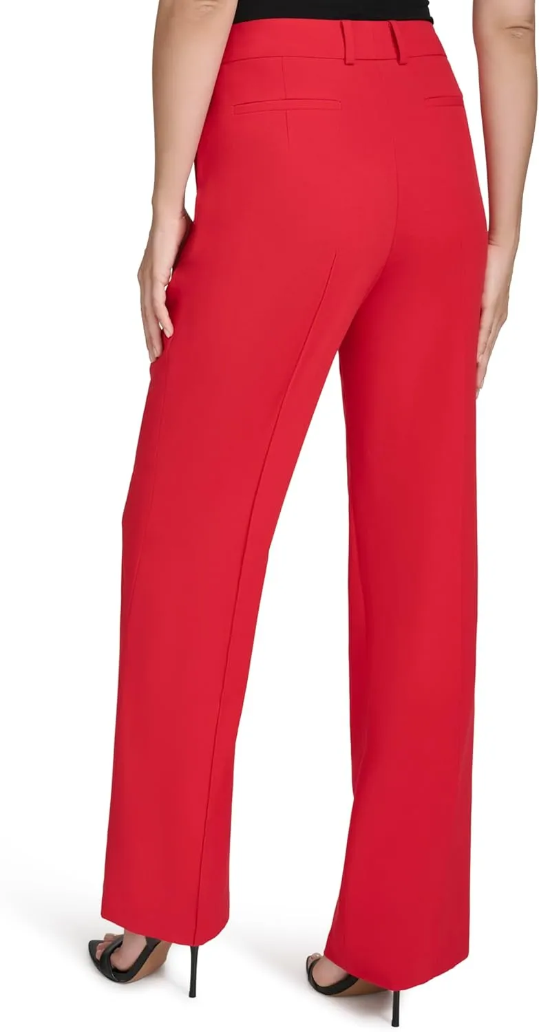 Halston Women's Straight Leg Woven Suiting Pant