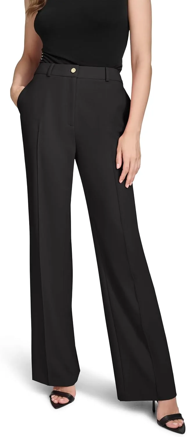 Halston Women's Straight Leg Woven Suiting Pant