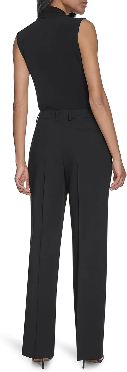 Halston Women's Straight Leg Woven Suiting Pant
