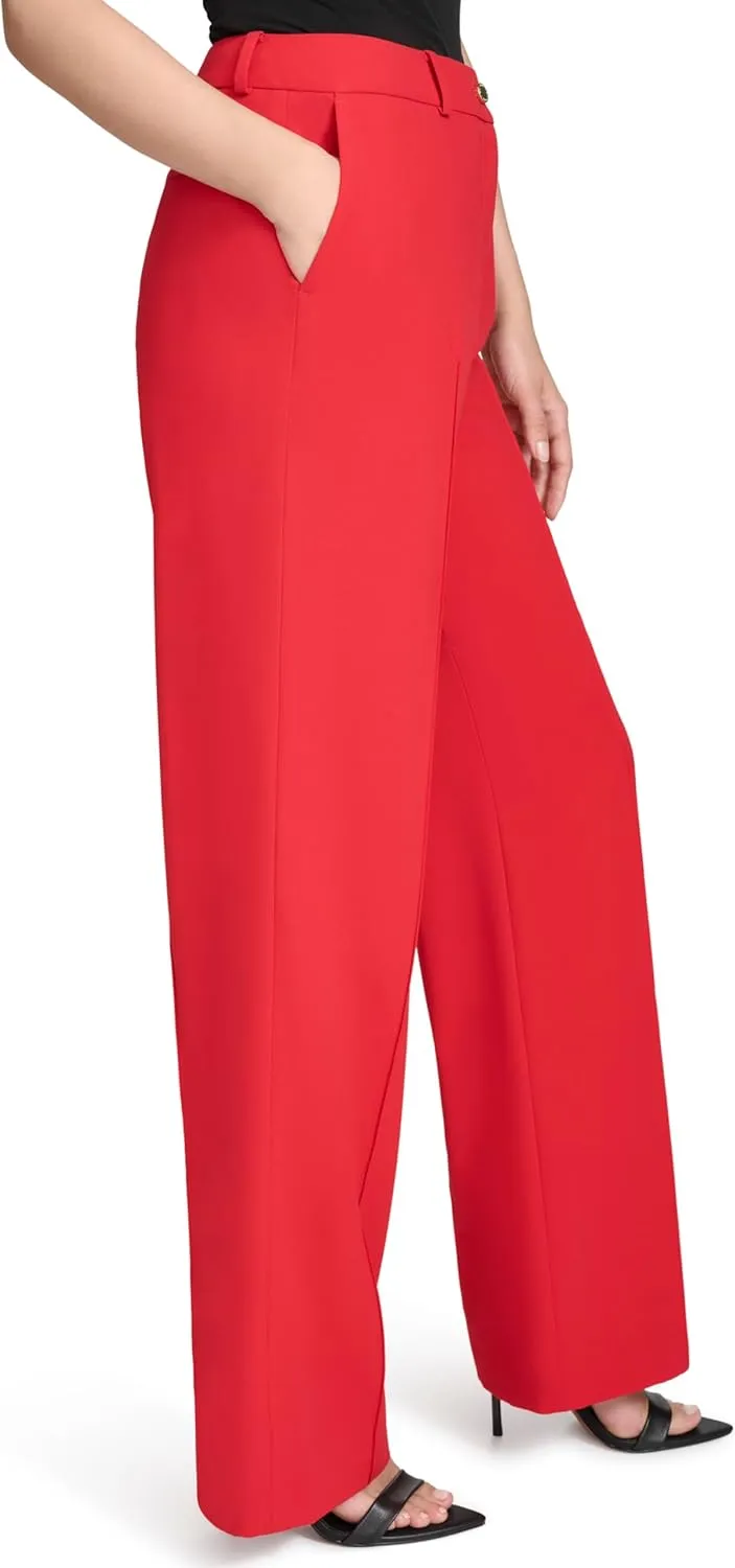 Halston Women's Straight Leg Woven Suiting Pant